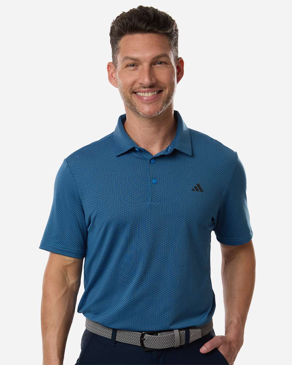 Men's Performance Textured Polo - Lucid Ray Blue/ Black