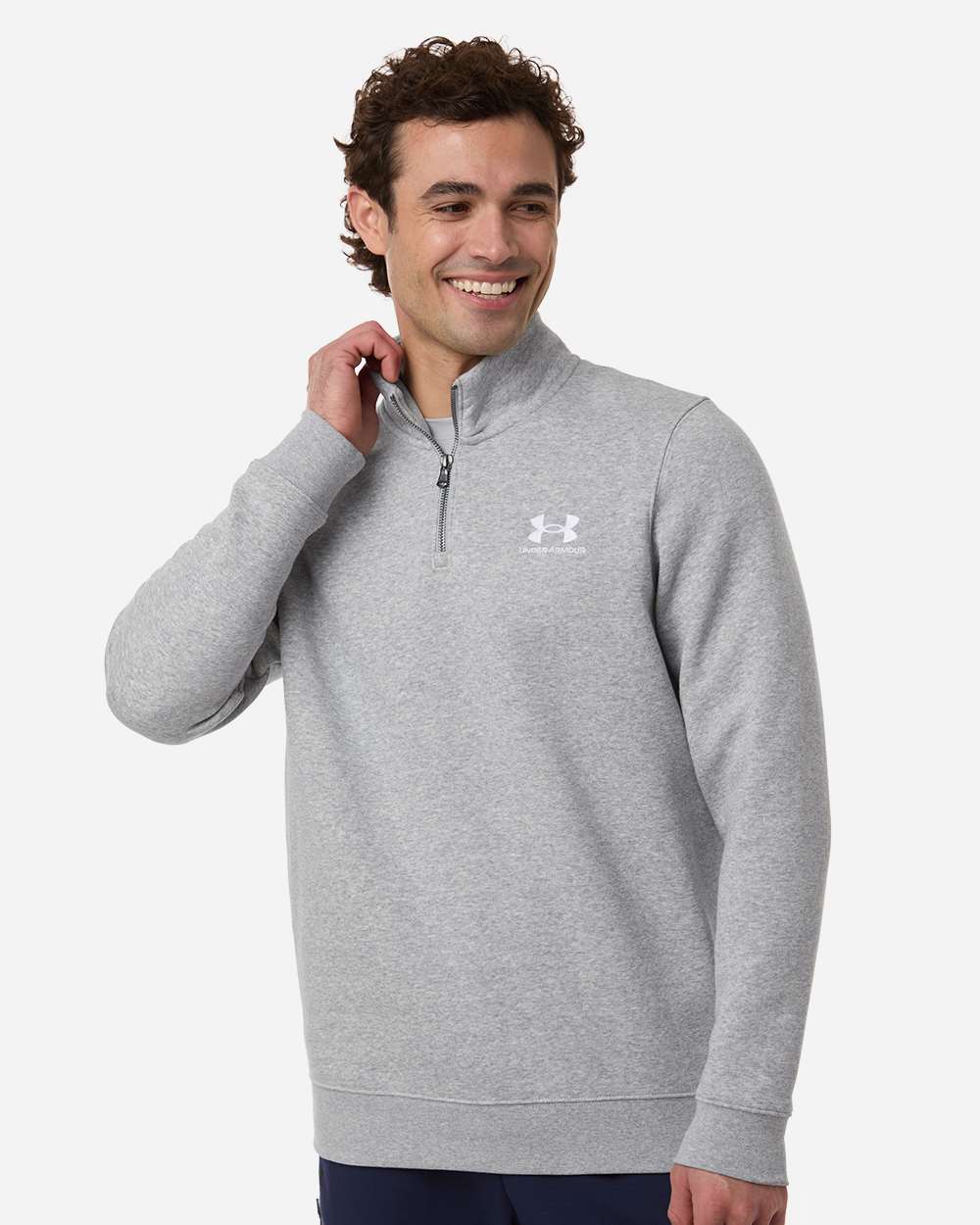 Men's Icon Fleece Quarter-Zip Pullover - Mod Grey Light Heather/ White