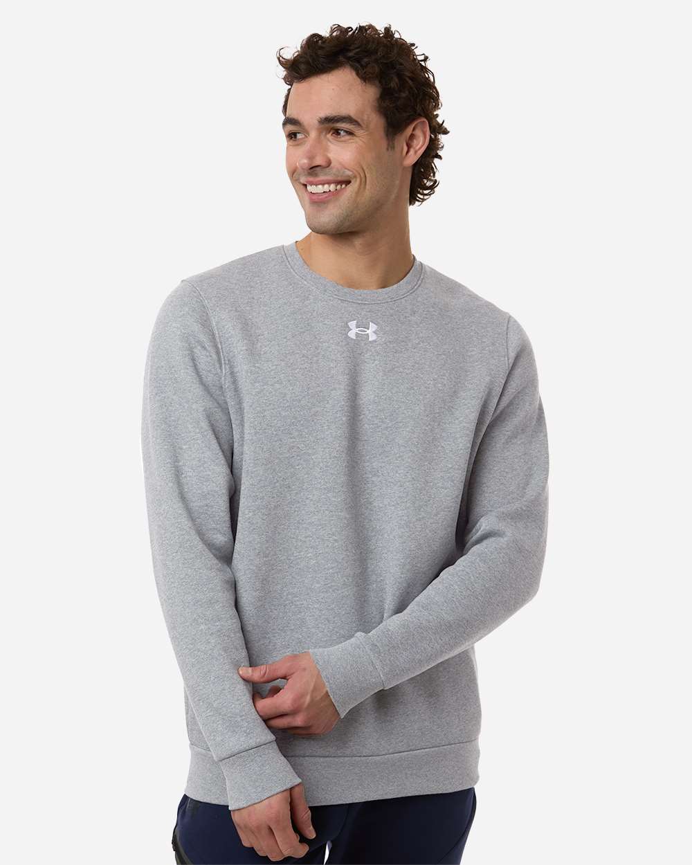 Men's Team Icon Fleece Crew - Mod Grey Light Heather/ White