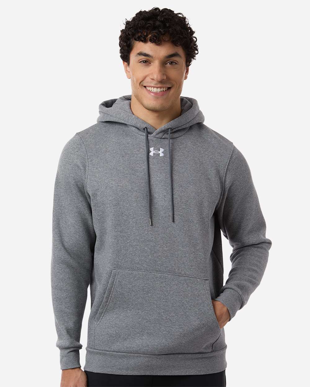 Men's Team Icon Fleece Hooded Sweatshirt - Pitch Grey Medium Heather/ White