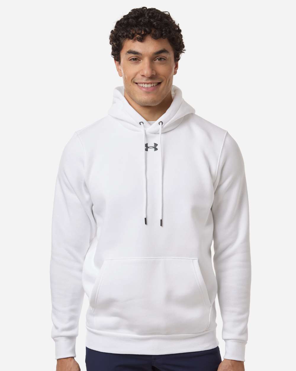 Men's Team Icon Fleece Hooded Sweatshirt - White/ Pitch Grey Medium Heather