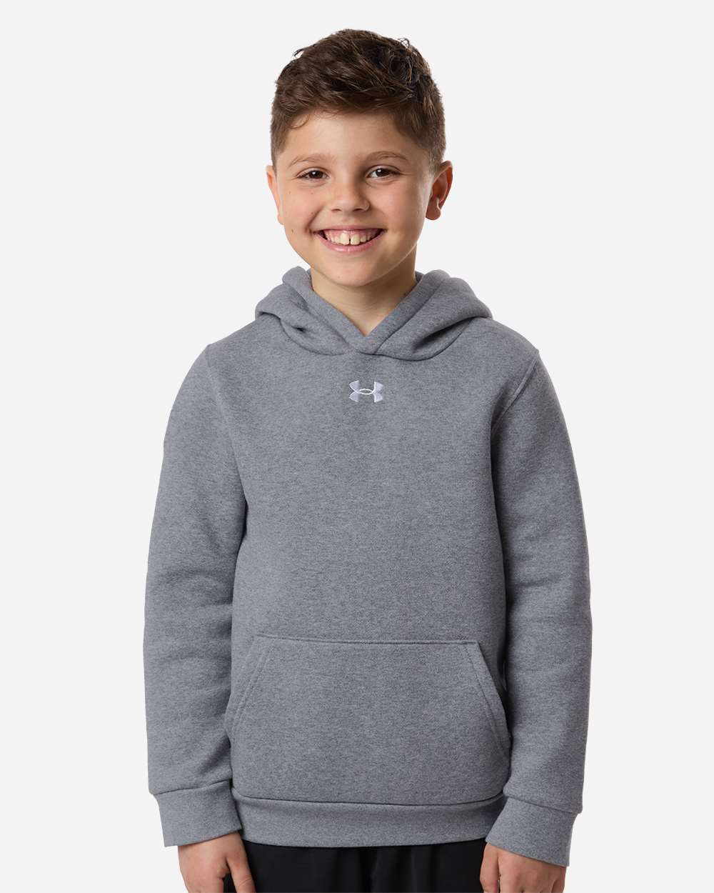 Youth Team Icon Fleece Hooded Sweatshirt - Pitch Grey Medium Heather/ White