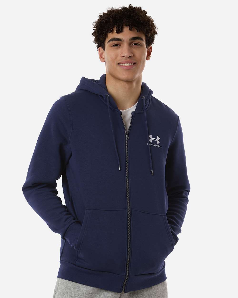 Men's Icon Fleece Hooded Full-Zip - Midnight Navy/ White 