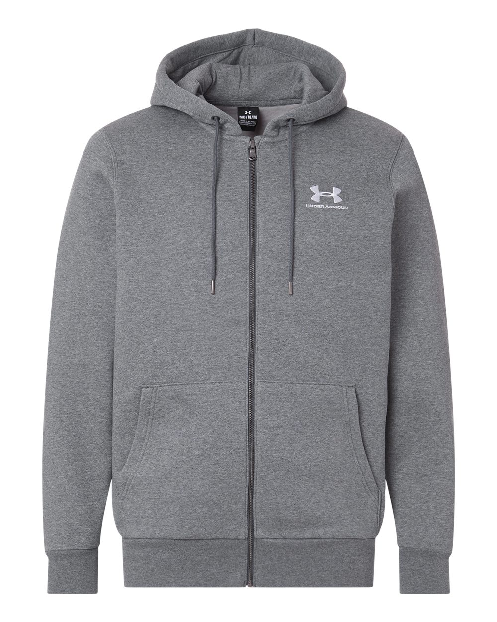 Men's Icon Fleece Hooded Full-Zip - Pitch Grey Medium Heather/ White