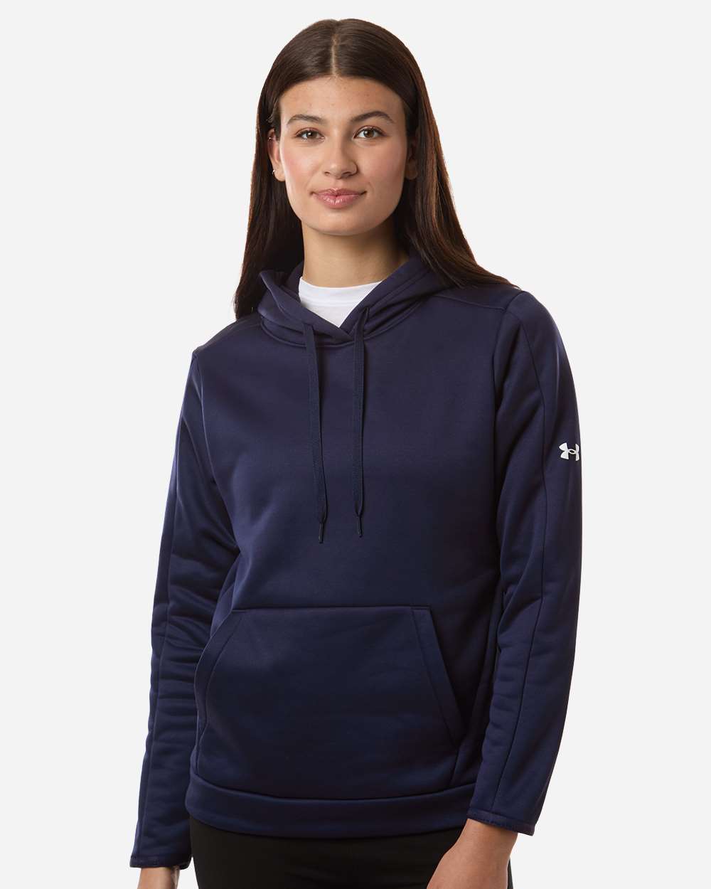 Women's Armour Fleece Pro Hooded Sweatshirt - Midnight Navy/ White