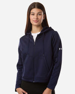 Women's Armour Fleece Pro Hooded Full-Zip - Midnight Navy/ White