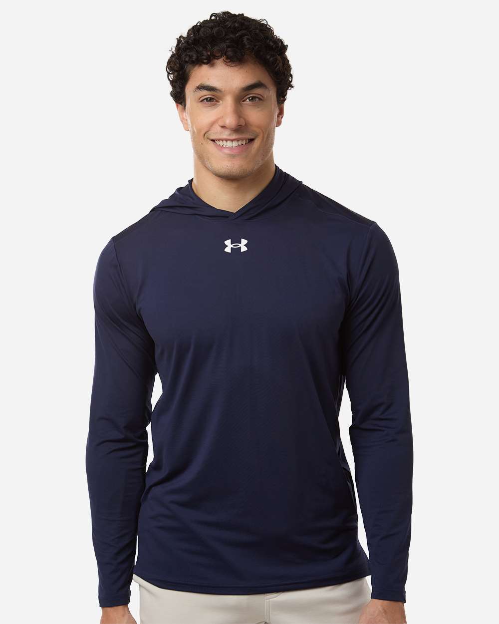 Men's Team Vanish Hooded Long Sleeve T-Shirt - Midnight Navy/ White