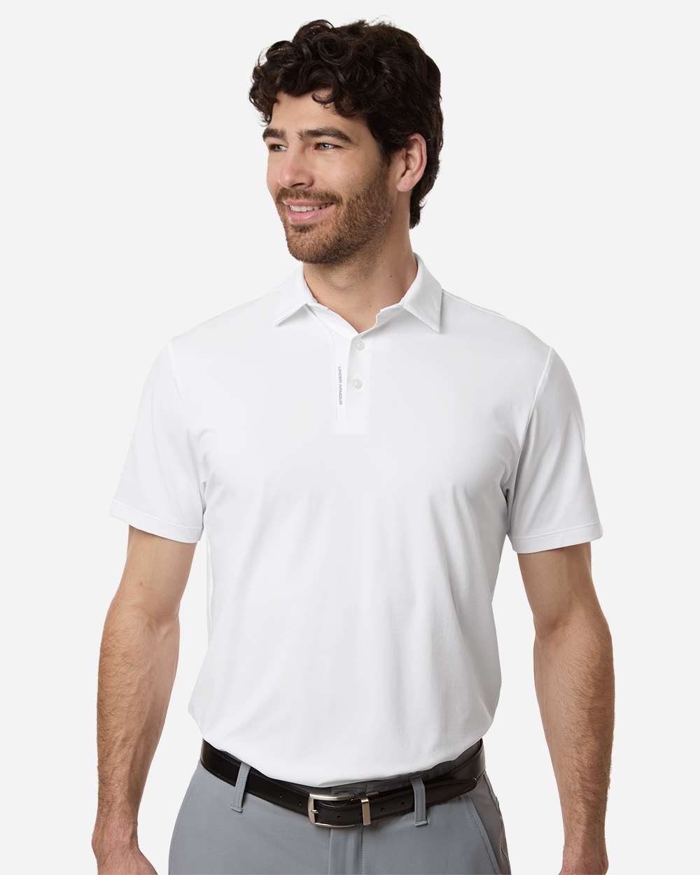 Men's Drive Bonded Polo - White/ Halo Grey