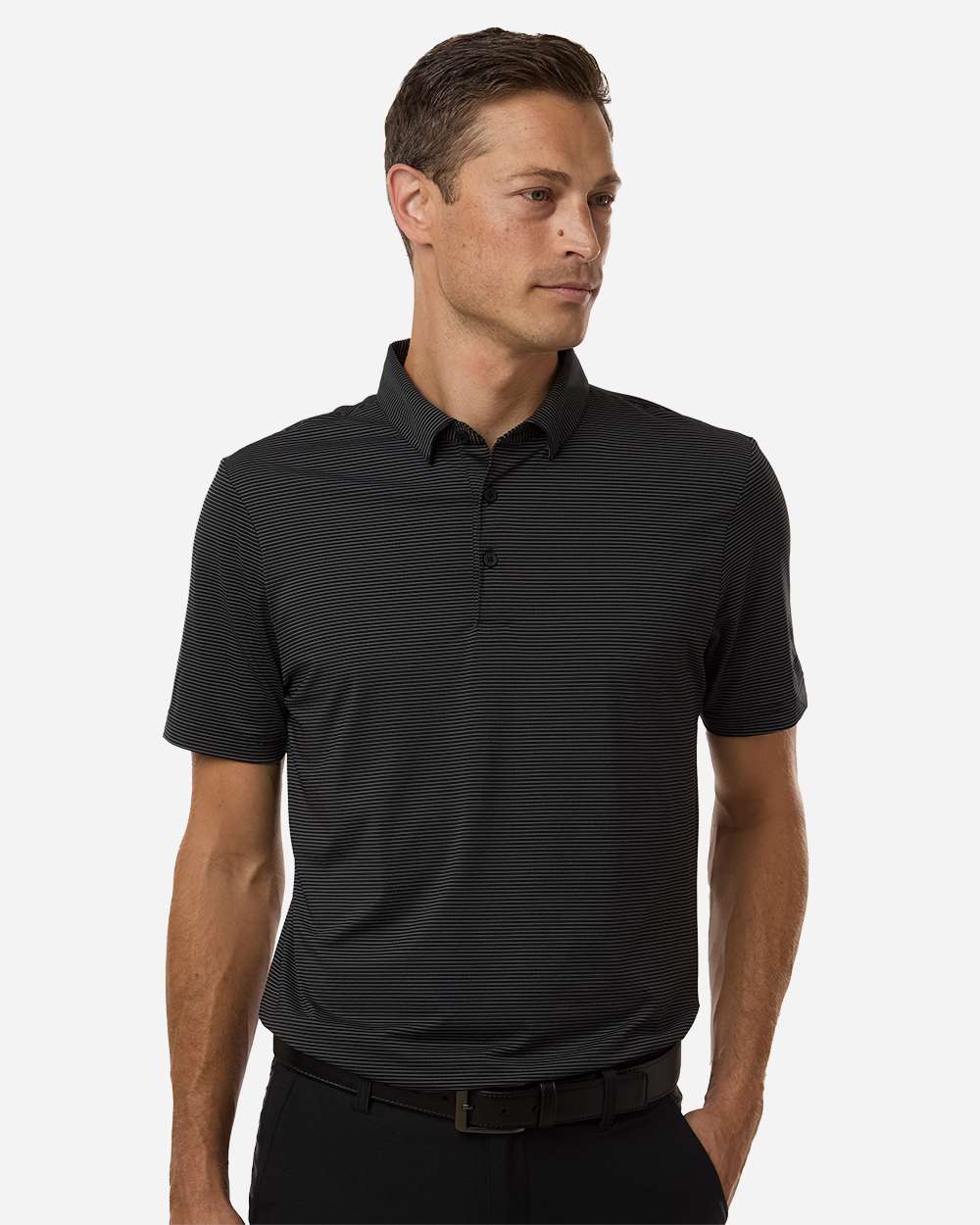 Men's Ultimate365 Pencil Stripe Climacool Polo - Carbon/ Black