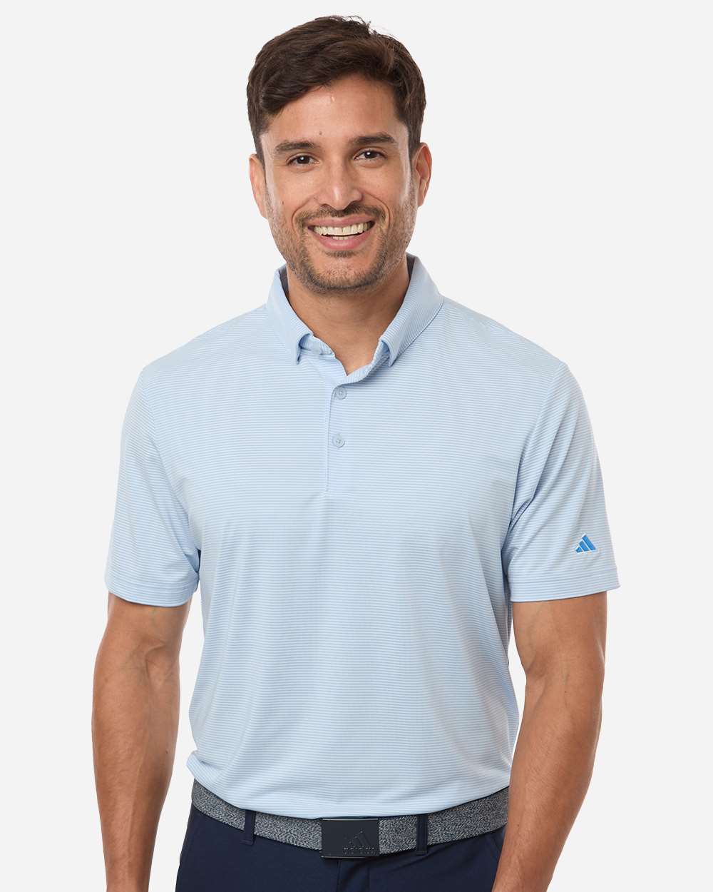 Men's Ultimate365 Pencil Stripe Climacool Polo - Crystal Sky/ Lucid Ray Blue