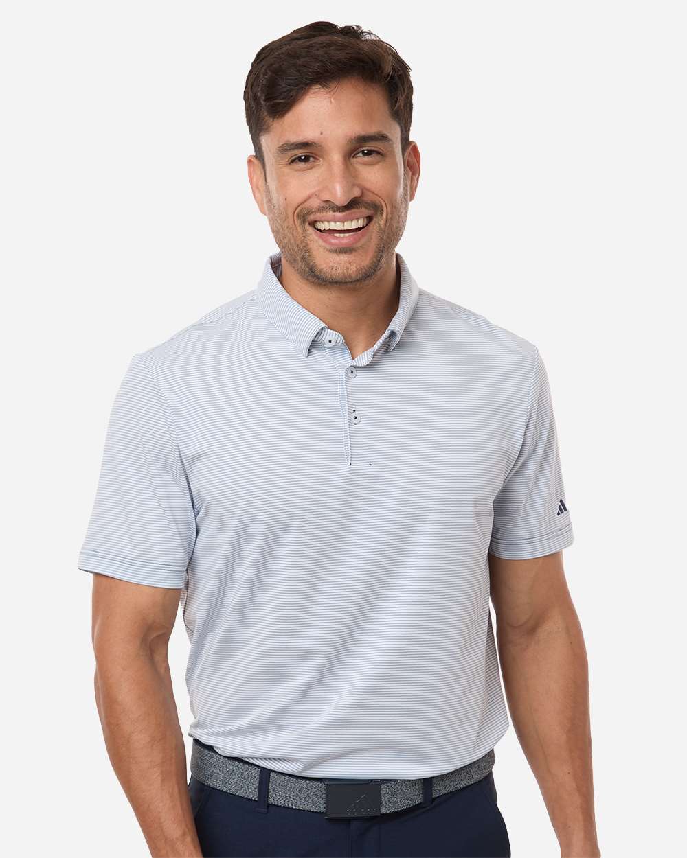 Men's Ultimate365 Pencil Stripe Climacool Polo - White/ Collegiate Navy