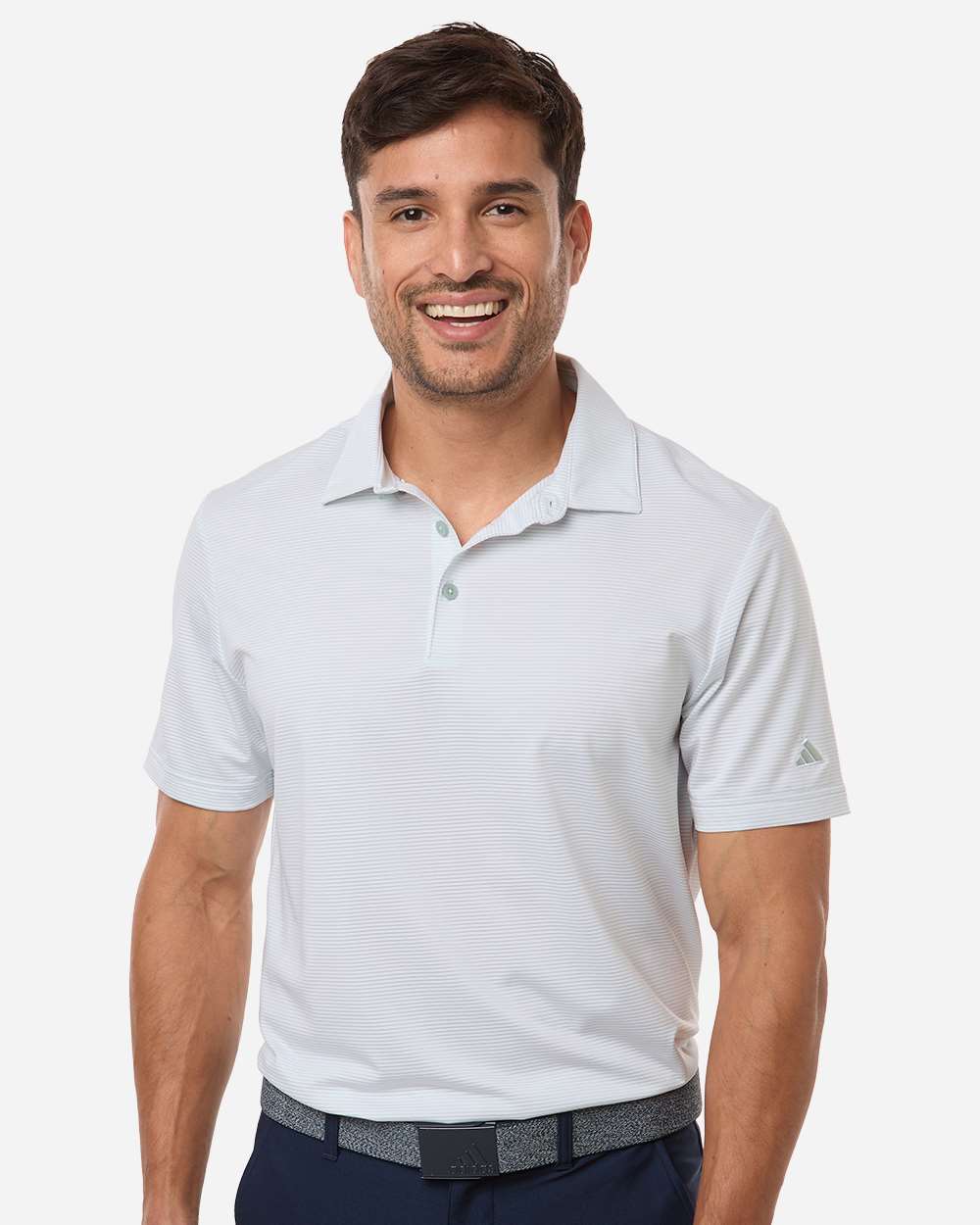 Men's Ultimate365 Pencil Stripe Climacool Polo - White/ Wonder Sage