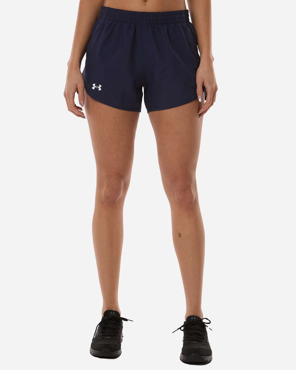 Women's Fly-By Unlined 3" Short - Midnight Navy/ Midnight Navy/ White