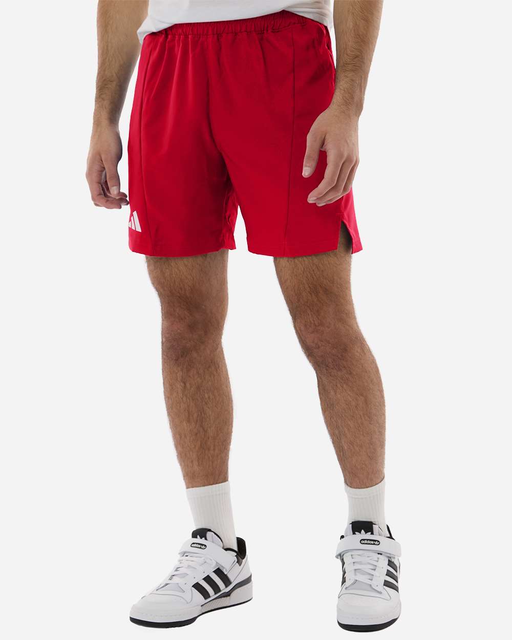 Men's D4T Woven 7" Shorts - Team Power Red/ White