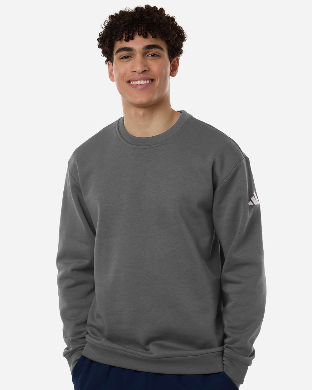 Men's Fleece Crewneck Sweatshirt - Team Grey Four/ White