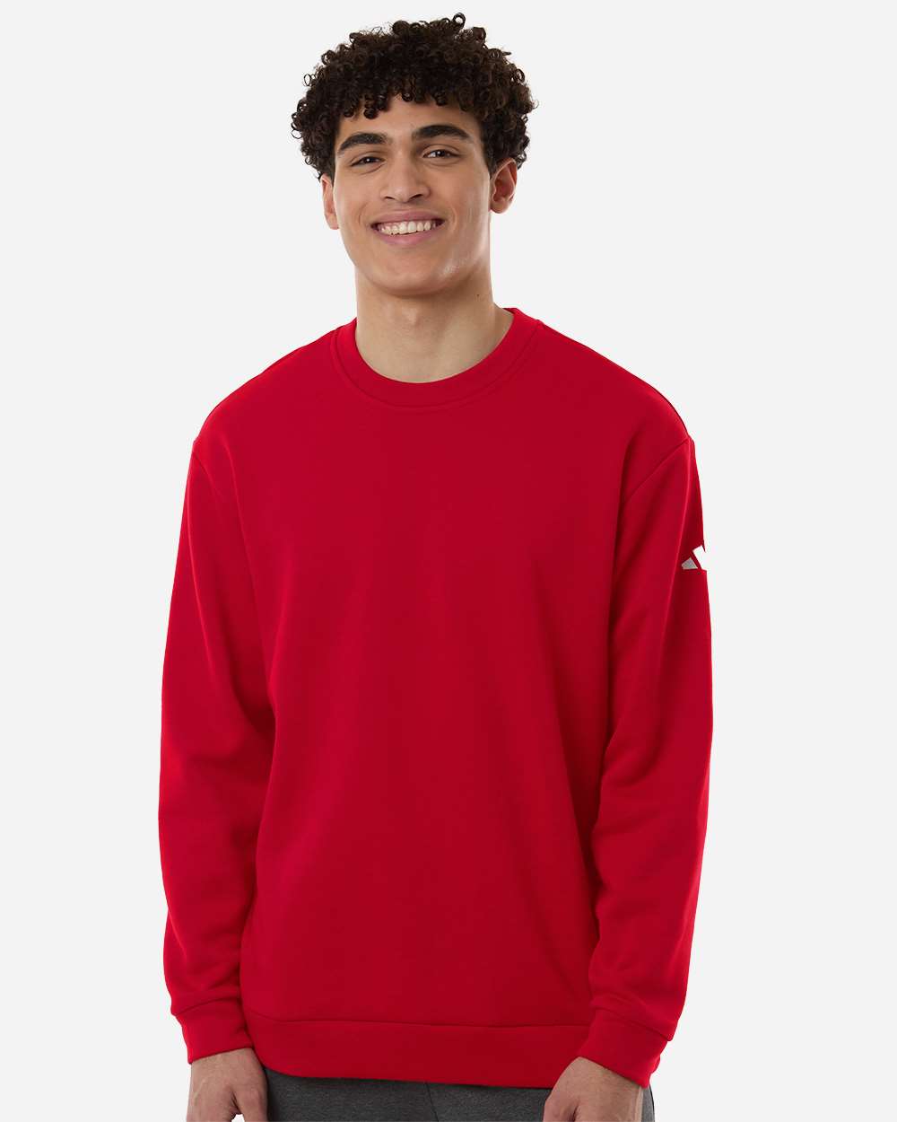 Men's Fleece Crewneck Sweatshirt - Team Power Red/ White