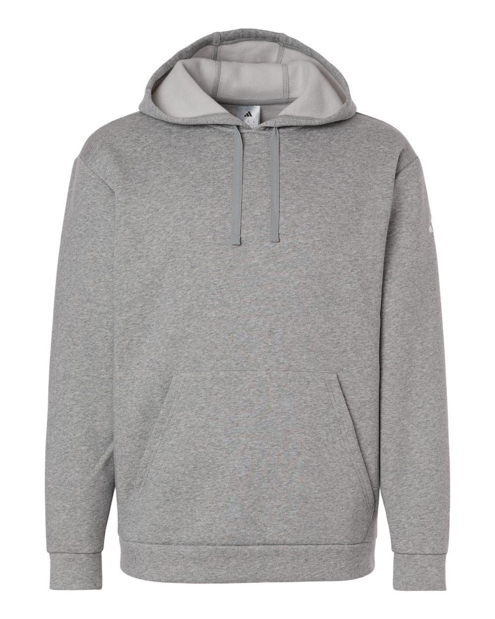 Men's Fleece Hooded Sweatshirt - Medium Grey Heather/ White