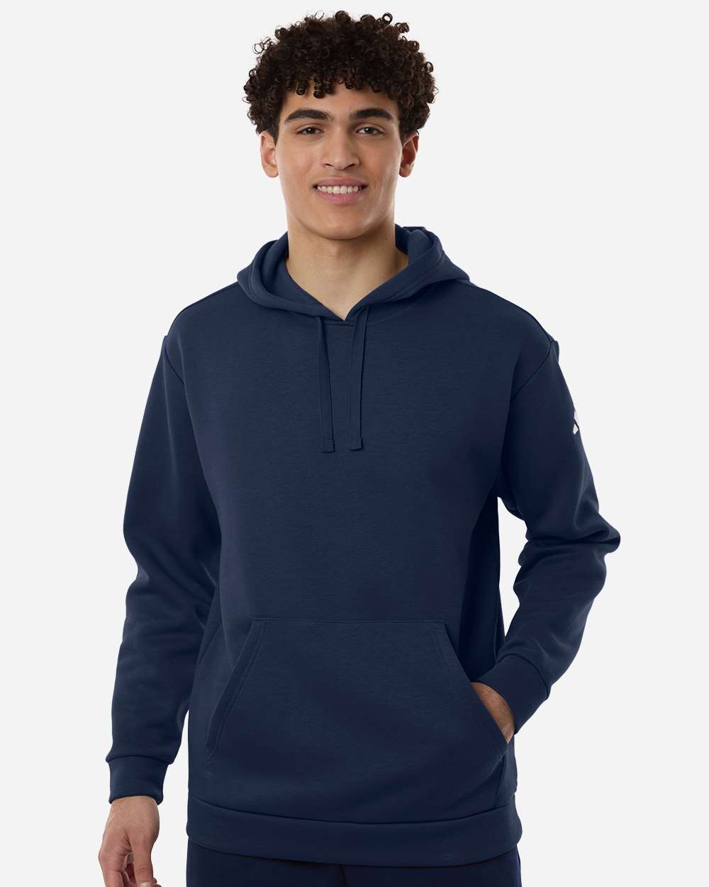 Men's Fleece Hooded Sweatshirt - Team Navy Blue/ White