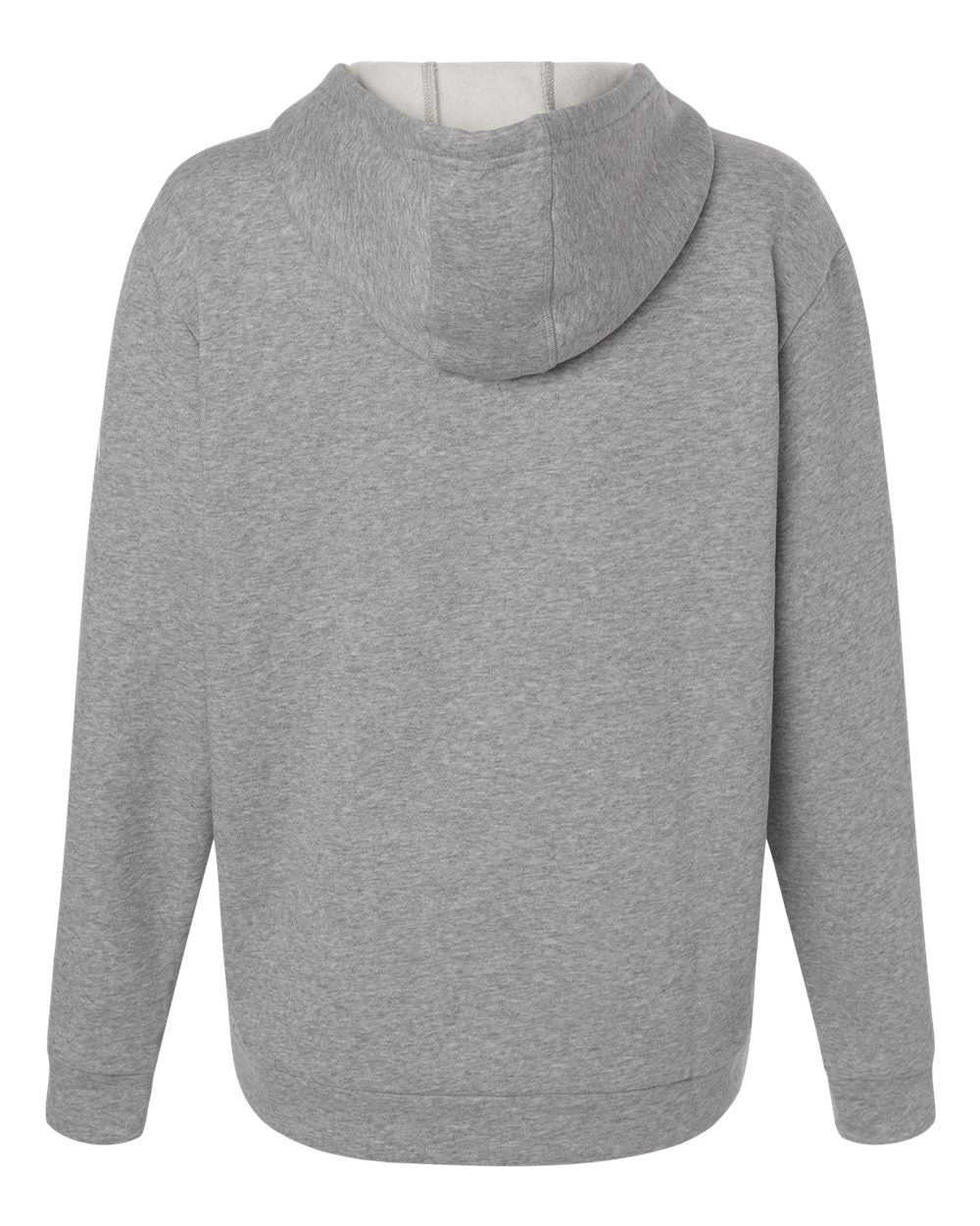 Women's Fleece Hooded Sweatshirt - Medium Grey Heather/ White