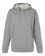 Women's Fleece Hooded Sweatshirt - Medium Grey Heather/ White