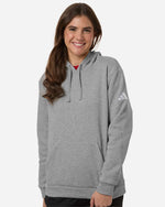 Women's Fleece Hooded Sweatshirt - Medium Grey Heather/ White