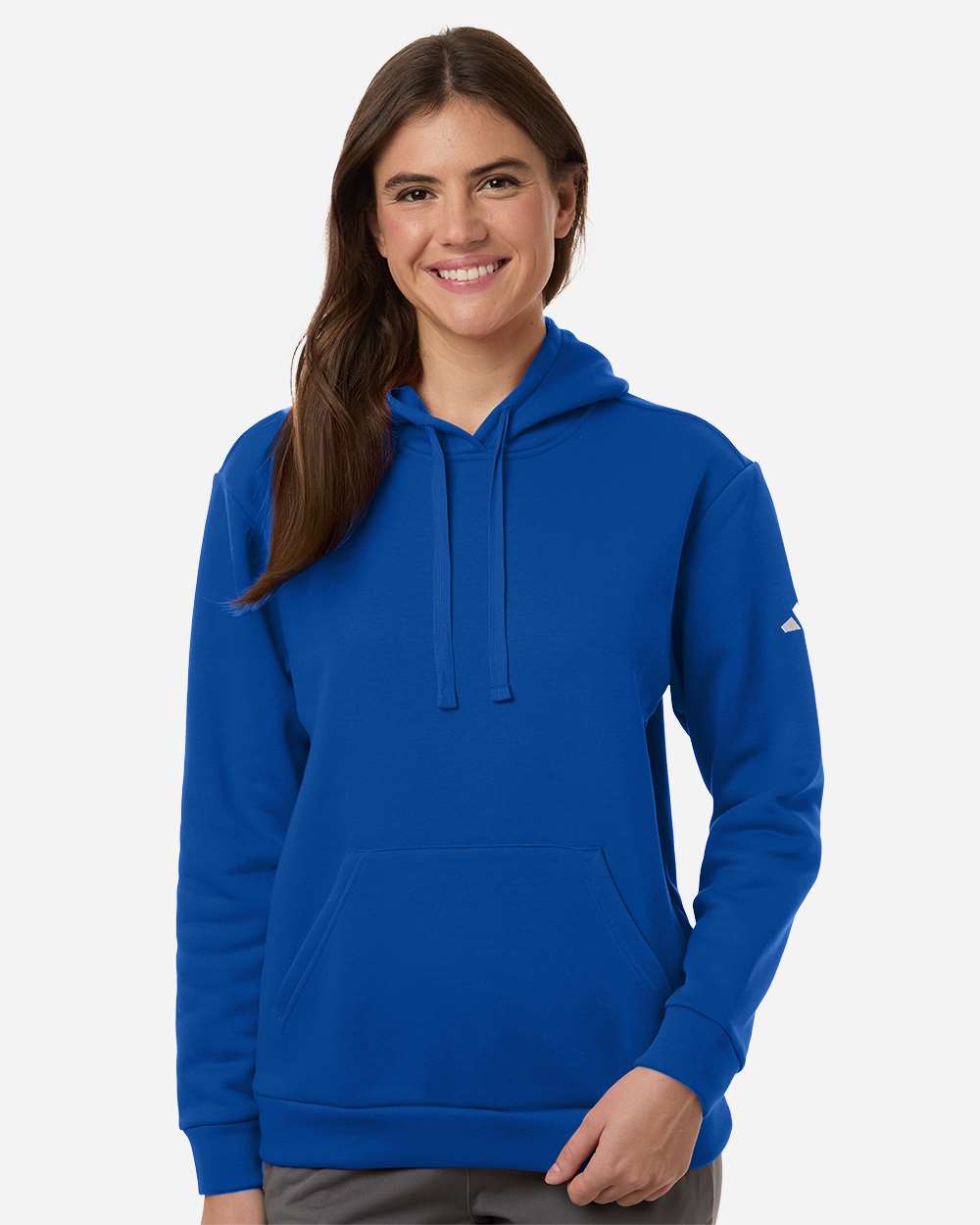 Women's Fleece Hooded Sweatshirt - Team Royal Blue/ White
