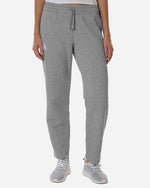 Women's Fleece Sweatpants - Medium Grey Heather/ White