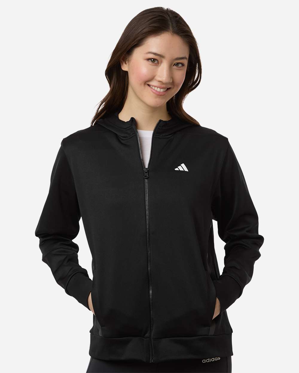 Women's Game & Go Fleece Full-Zip Hooded Sweatshirt - Black/ White