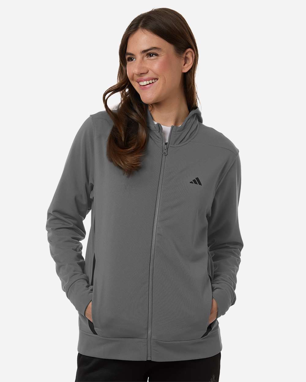 Women's Game & Go Fleece Full-Zip Hooded Sweatshirt - Team Grey Four/ Black