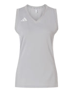 Women's Quickset V-Neck Sleeveless Jersey - Team Light Grey/ White