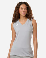 Women's Quickset V-Neck Sleeveless Jersey - Team Light Grey/ White