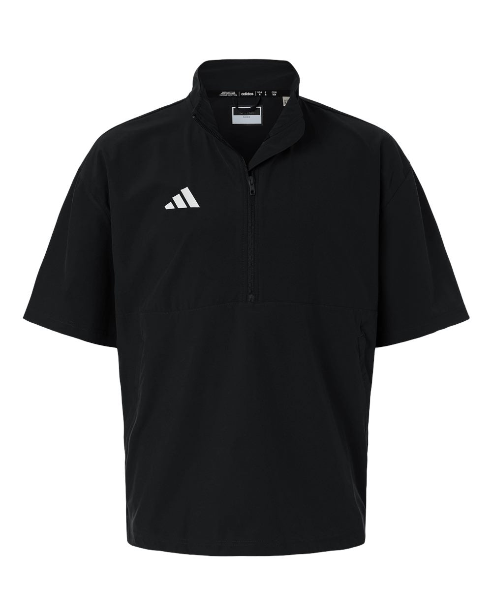 Men's Short Sleeve Quarter-Zip Pullover - Black/ White