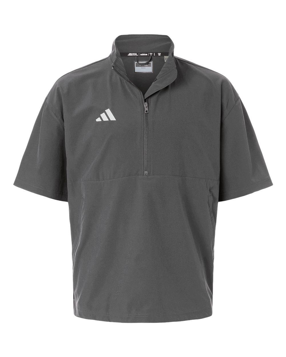 Men's Short Sleeve Quarter-Zip Pullover - Team Grey Four/ White
