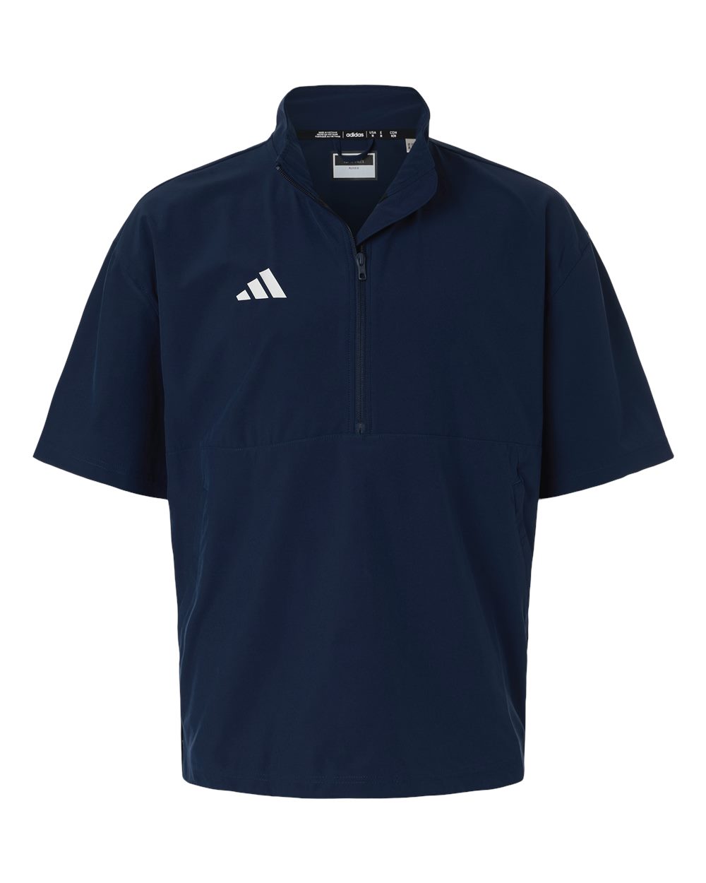 Men's Short Sleeve Quarter-Zip Pullover - Team Navy Blue/ White