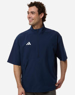 Men's Short Sleeve Quarter-Zip Pullover - Team Navy Blue/ White