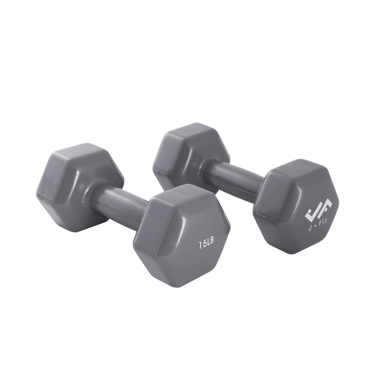 Champion Sports JFIT Vinyl Dumbbell - Pair - 15 lb Pair