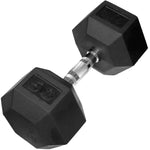Champion Sports JFIT Rubber Hex Dumbbell - 50 lb