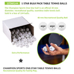 Champion Sports 1-Star Table Tennis Balls - Box of 144