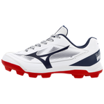 Mizuno CushionRevo Diamond JR Cleat — White / Navy