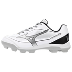 Mizuno CushionRevo Diamond JR Cleat — White / Black