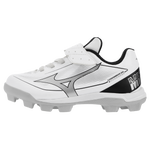 Mizuno CushionRevo Diamond Youth Cleat — White / Black