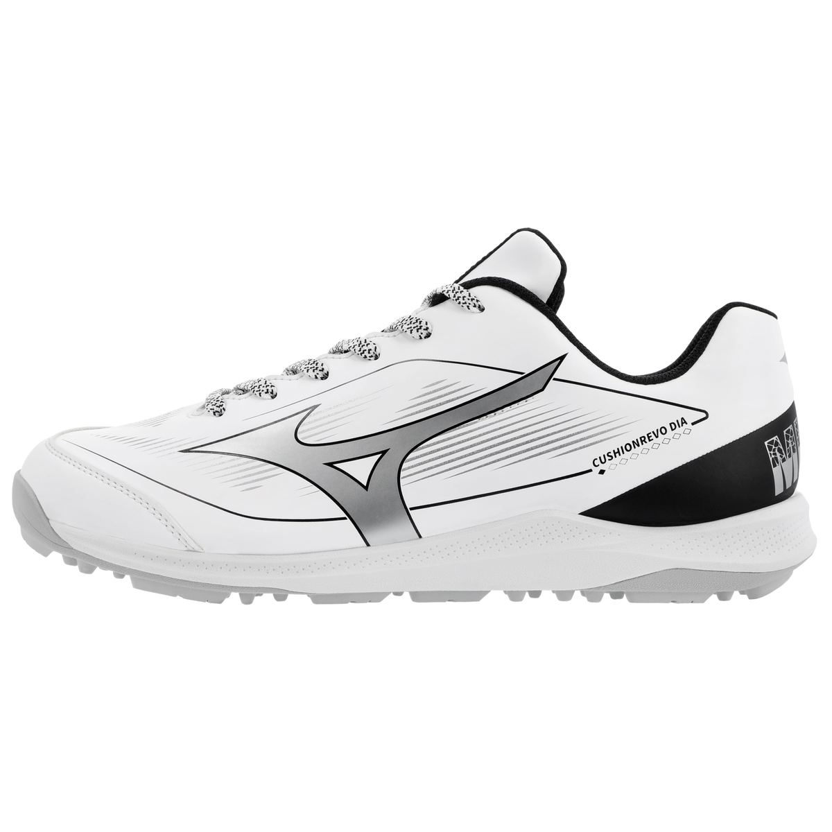 Mizuno CushionRevo Diamond Turf Shoe — White / Black
