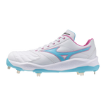 Mizuno Pro Select FP Metal Cleat — White / Pink