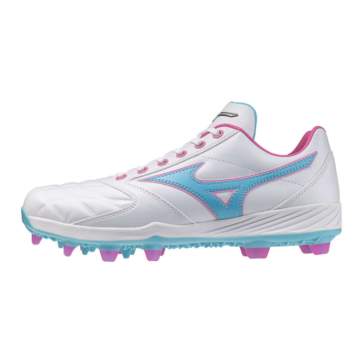 Mizuno Pro Select TPU Baseball Cleat — White / Pink
