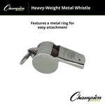 Champion Sports Heavy-Weight Metal Whistle - Dozen