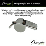 Champion Sports Heavy-Weight Metal Whistle - Dozen