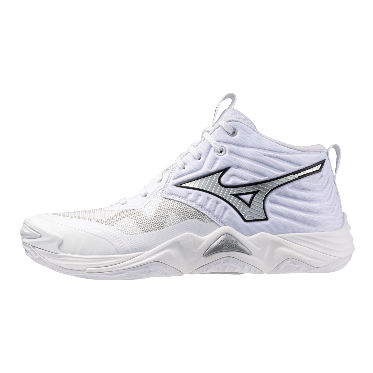 Mizuno Wave Momentum 4 Elite Mid — White / Metallic
