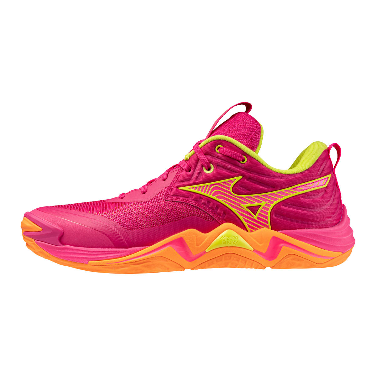 Mizuno Wave Momentum 4 Elite Unisex — Pink Tetra / Fortune Yellow