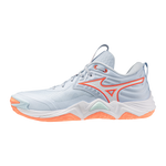 Mizuno Wave Momentum 4 Elite Womens — Blue Finch / Lava Orange