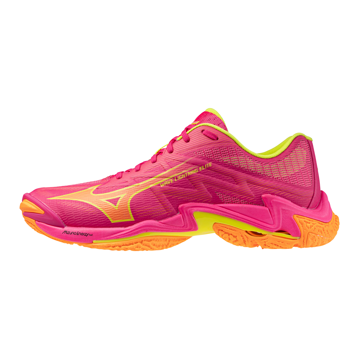 Mizuno Wave Lightning Elite Unisex — Pink Tetra / Fortune Yellow